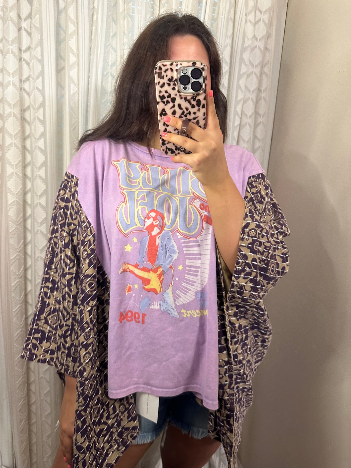 Billy Joel Graphic Tee Poncho Top