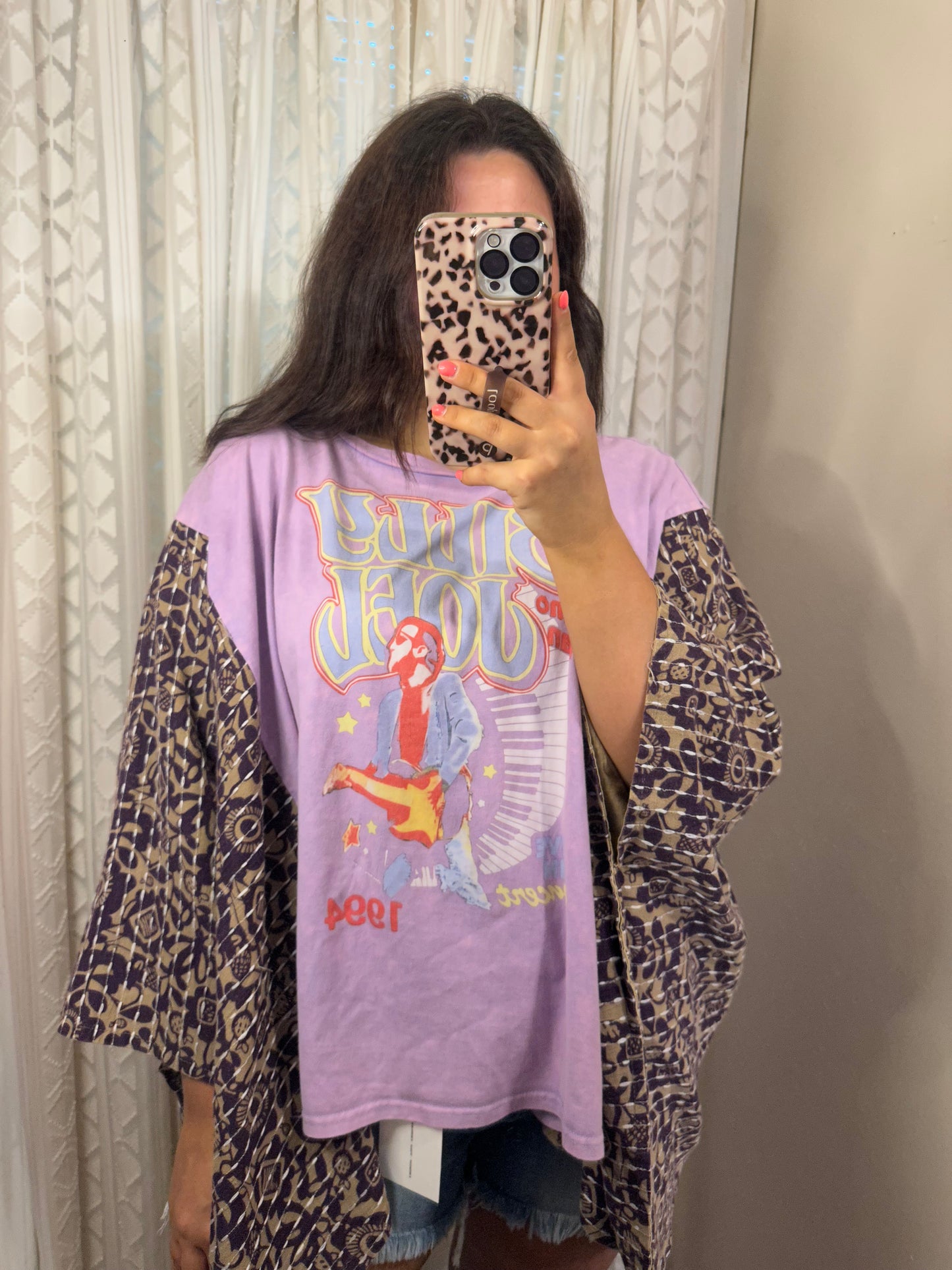 Billy Joel Graphic Tee Poncho Top