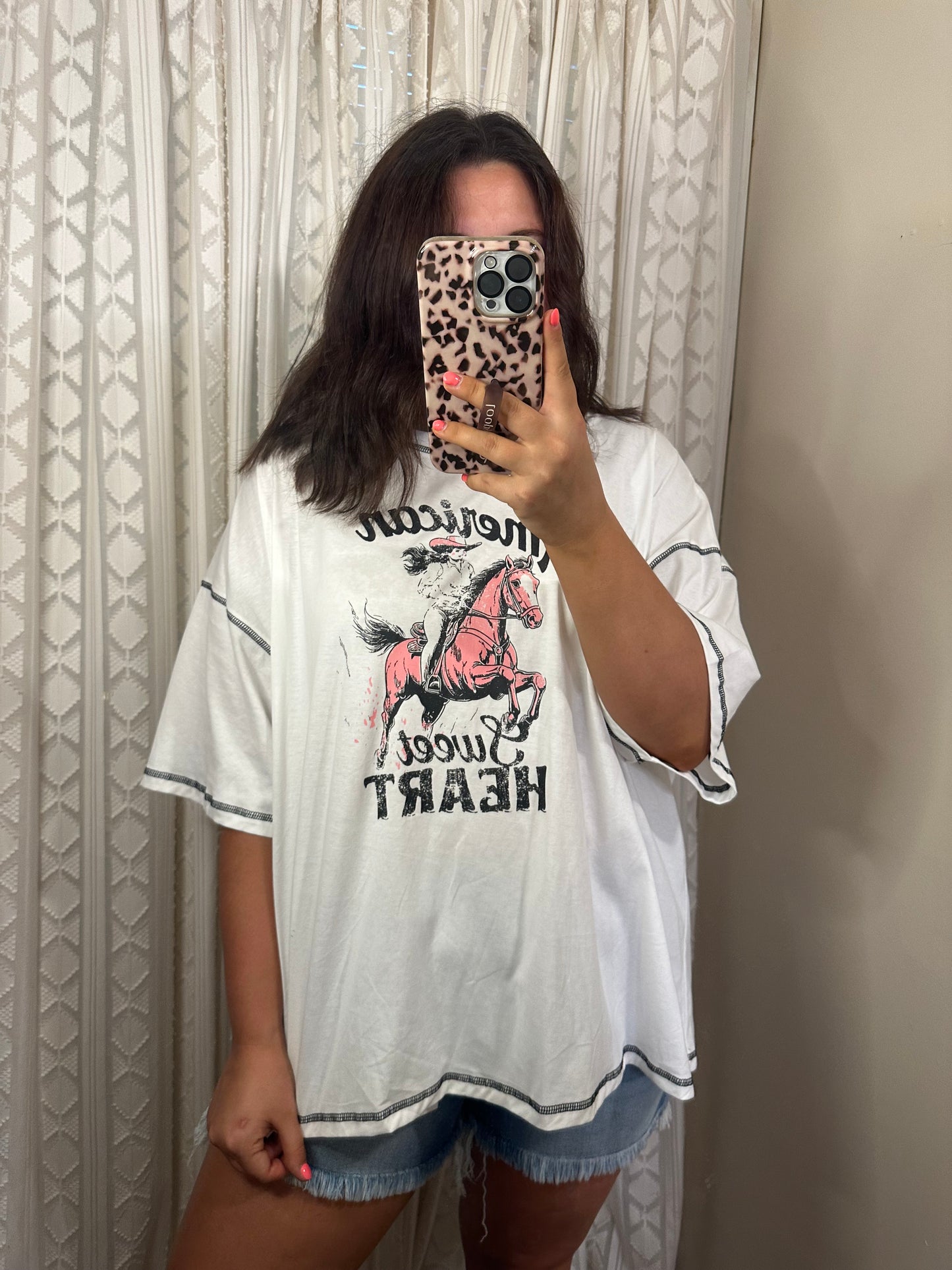 American Sweetheart Oversized Graphic Top