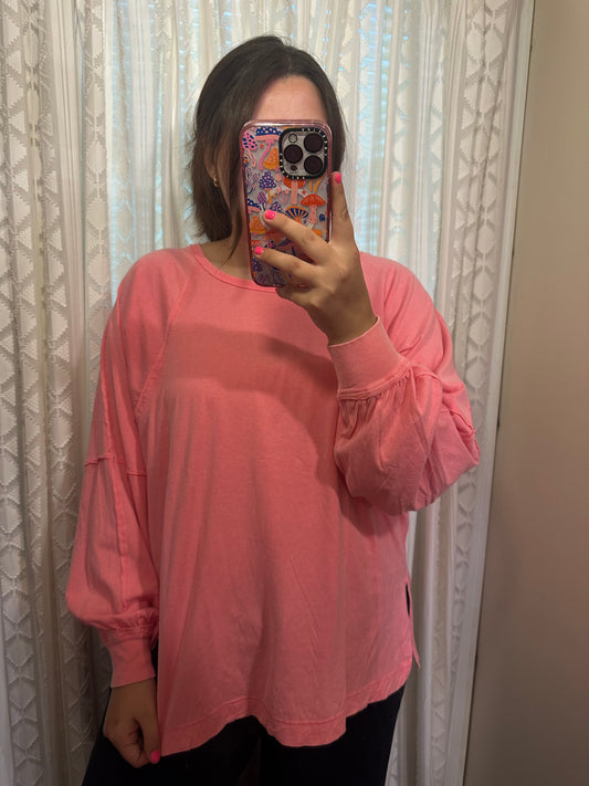 Everyday Washed Oversized Long Sleeve Top