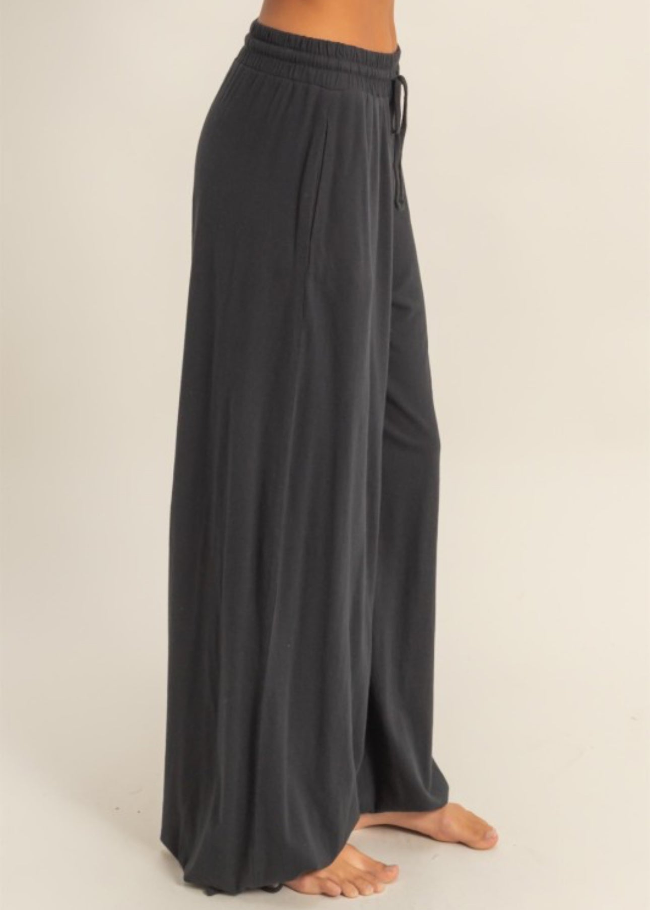 Drawstring Black Lounge Pants