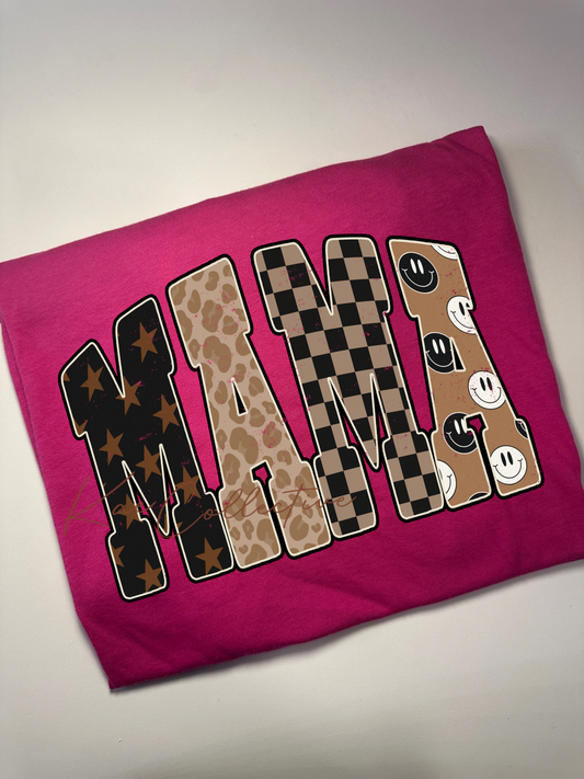 MAMA BROWN/BLACK LETTERING TEE OR SWEATSHIRT