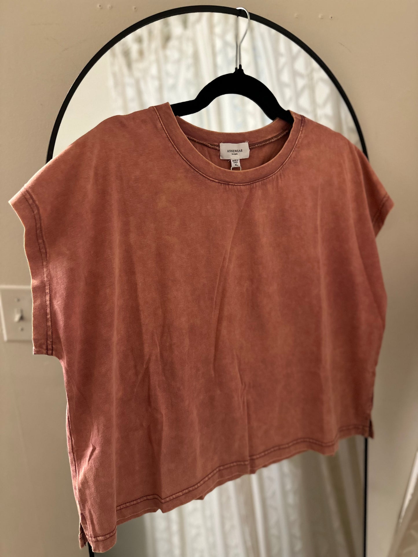 Ash Rose Mineral Wash Dolman Top