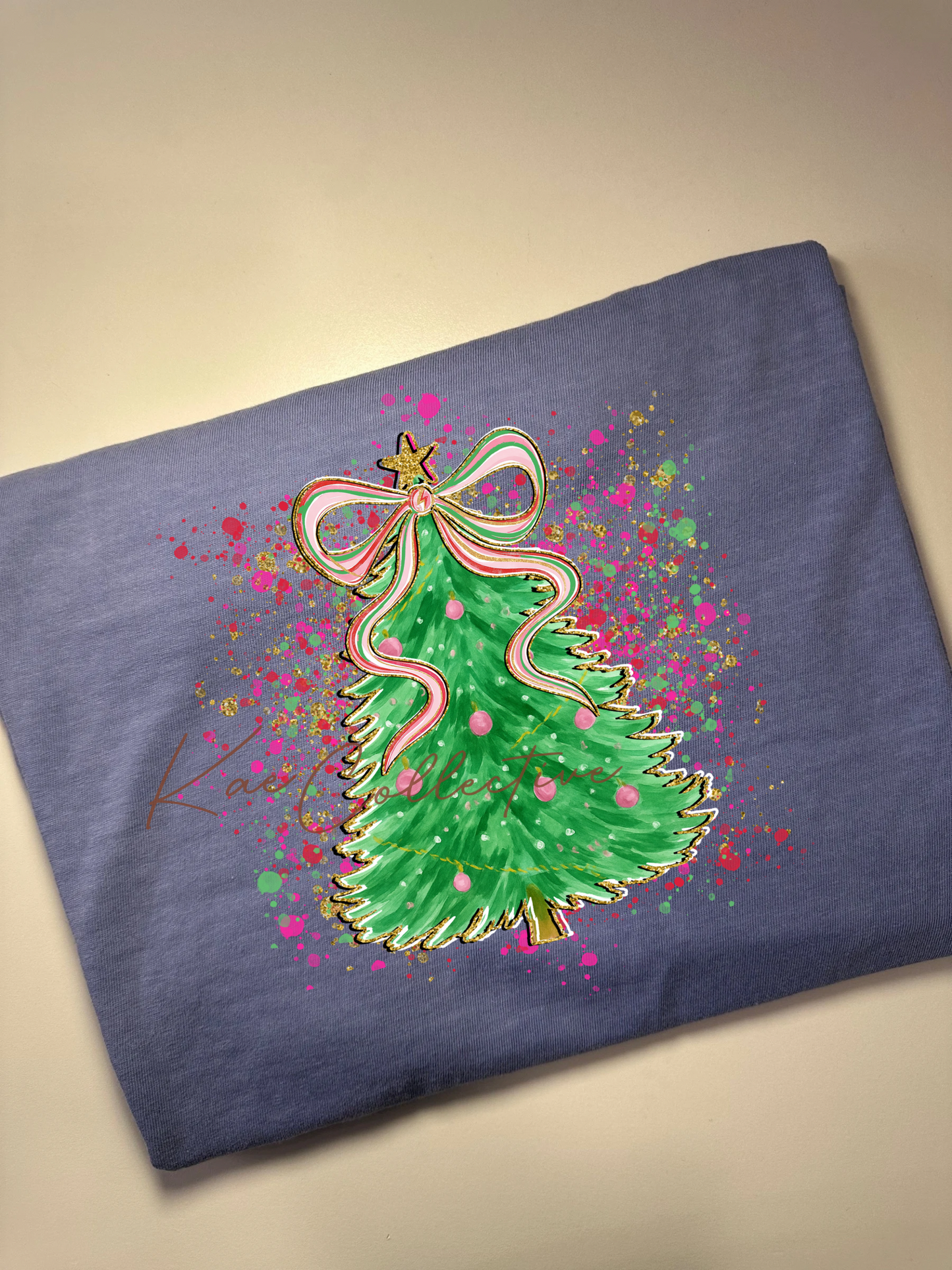 CHRISTMAS TREE GIRLY TEE OR SWEATSHIRT