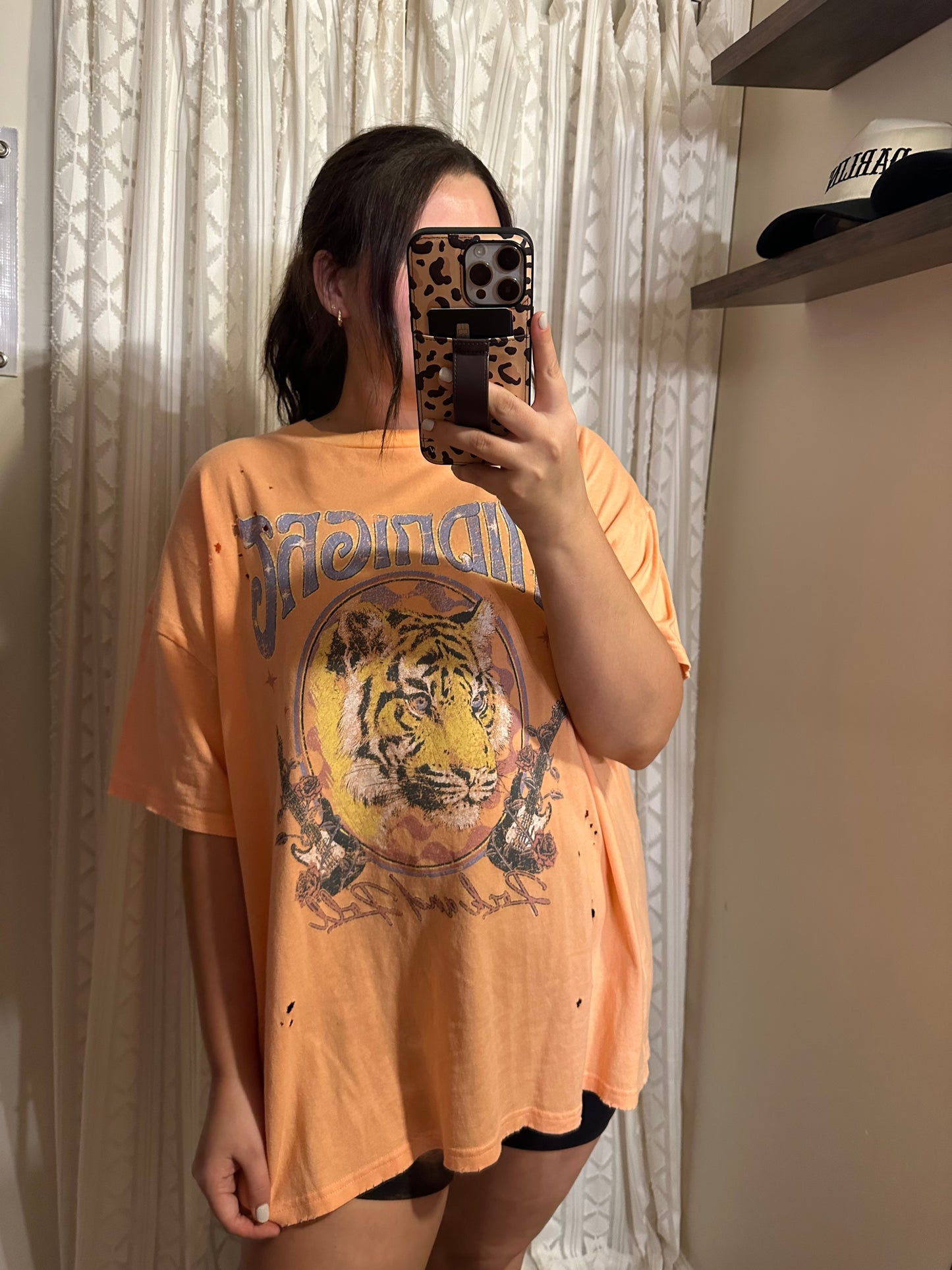 Oversized Midnight Rock N Roll Tiger Vintage Tee