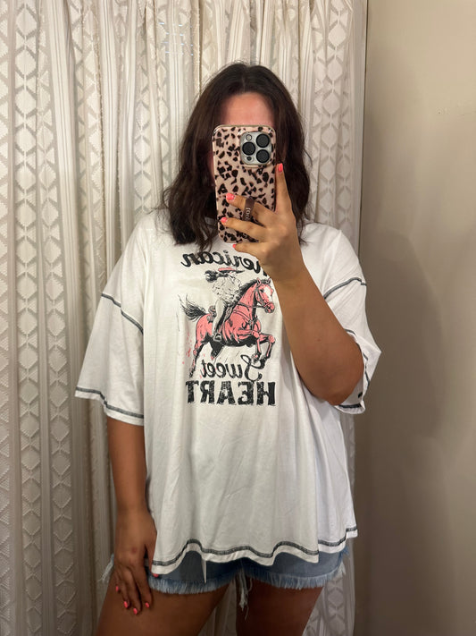 American Sweetheart Oversized Graphic Top