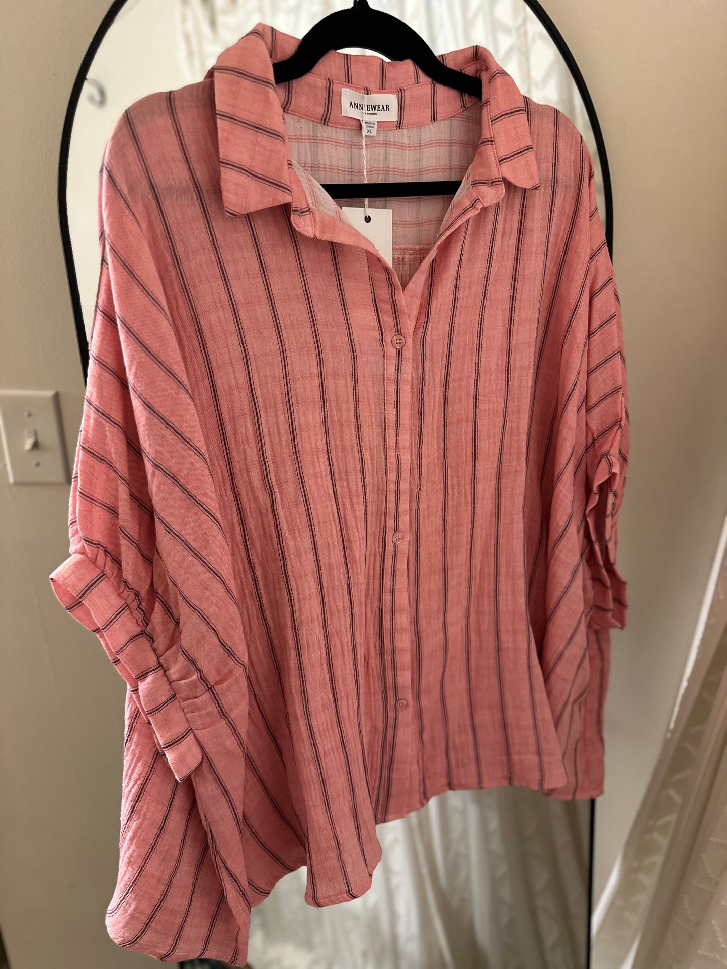 Coral Pink Oversized Blouse