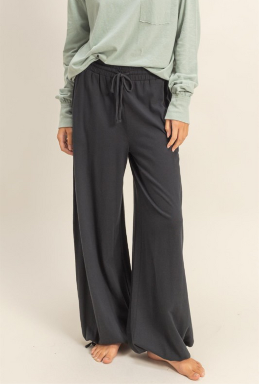 Drawstring Black Lounge Pants