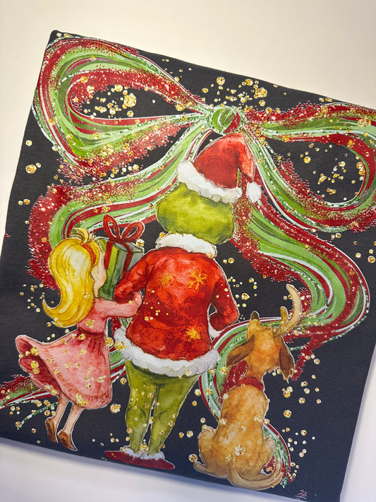 GRINCH BOW TEE OR SWEATSHIRT