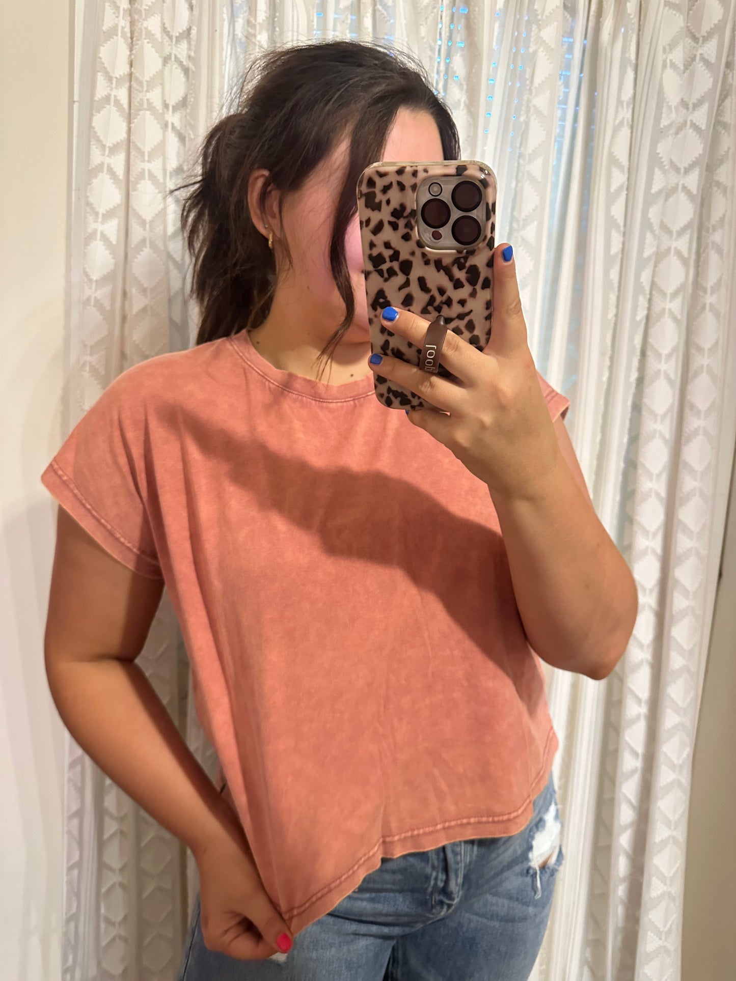 Ash Rose Mineral Wash Dolman Top