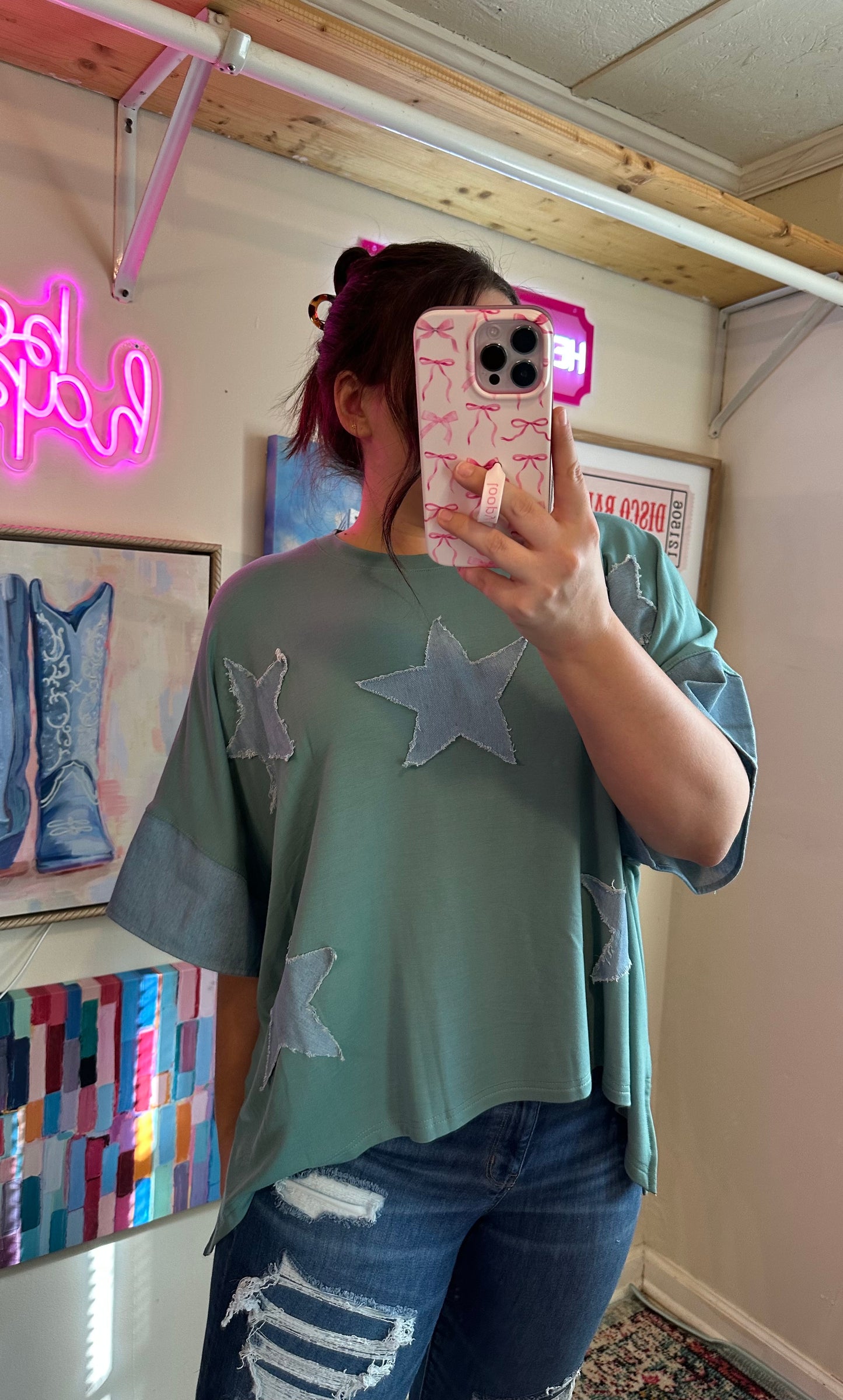 Denim Star Top